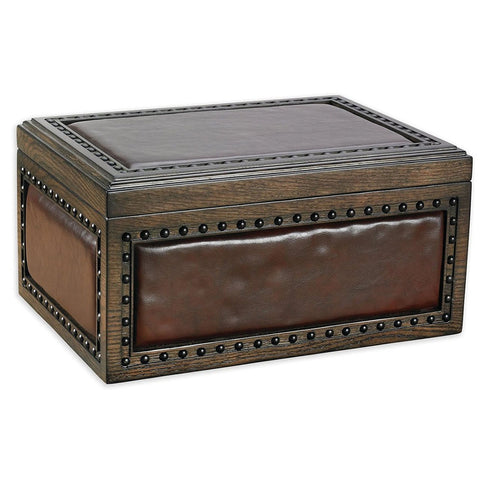 Image of "LE VERONESE" Leather Upholstered Desktop Humidor for 200 Cigars