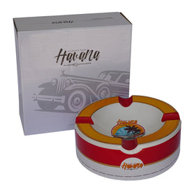 Cigars Ashtrays OLD HAVANNA ORANGE Porcelain 4 Grooves