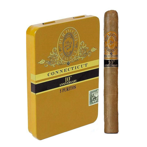Perdomo 10th ANNIVERSARY CHAMPAGNE PURITOS 4" X 38 Tin of 5 Cigars