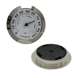 Brass Humidor Silver Hygrometers for Humidors - Large Analog Hygrometer