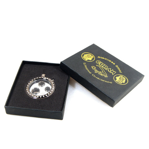 Image of 3 Size Round Cigar Punch in Silver With Diamond Frame - Cigar boulevard