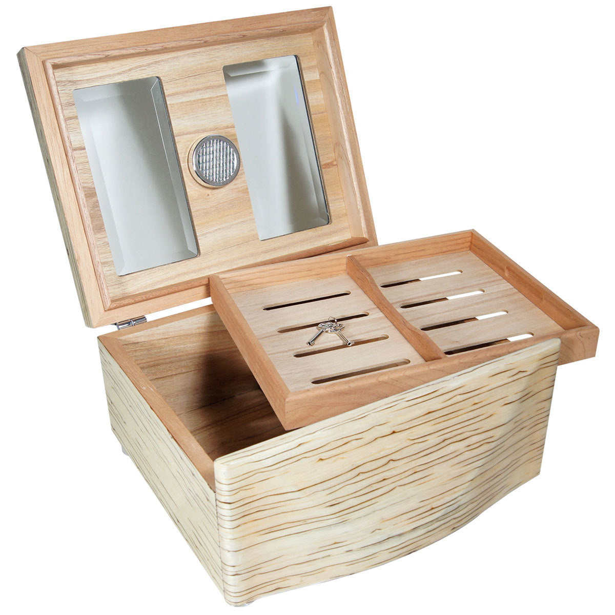 Designer Humidor Moderno Blanco Grande White Ice Humidors for 120 Cigars - Cigar boulevard