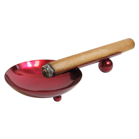 Red Ashtray Stainless Steel Metal Red Cigar Ashtray for 1 Cigar - Cigar boulevard