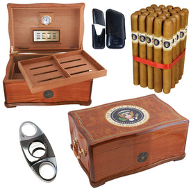 White House Humidor Gift Set Combo Presidente - Free Shipping