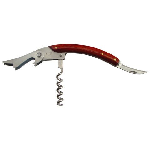 Image of Stainless Steel Wine Corkscrew With Wood Handles in Gift Box - Cigar boulevard
