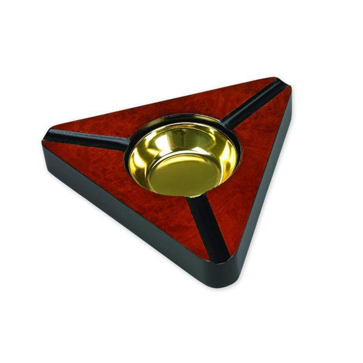 Dark Burl Triangle Ashtray for 3 cigars