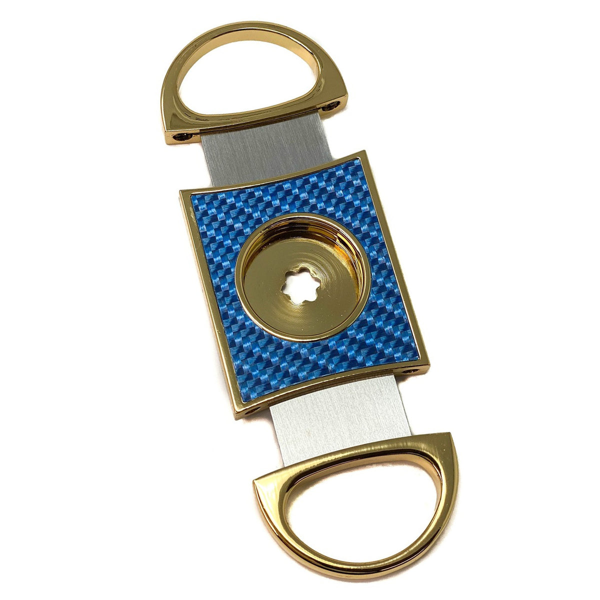 Cigar Boulevard Perfect Cigar Cutter Star Gold-Blue Carbon Fiber Body