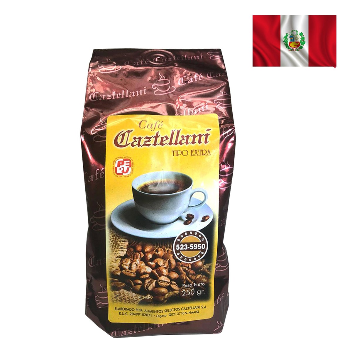 ORGANIC CAZTELLANI COFFEE Ground 3 Packs of 9 Oz