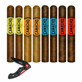Camacho SAMPLER Bold Anytime GORDO 6 X 60 Pack of 8 with tactical knife