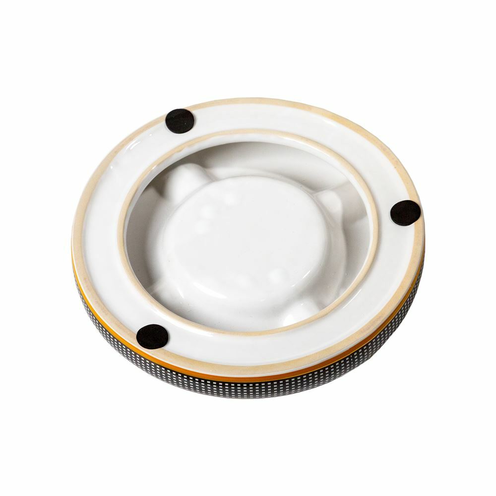 Ashtray COHIBA WHITE BLACK Porcelain Indoor Outdoor