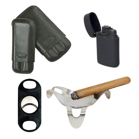 Image of (Leather Case, Cutter, Spider Ashtray, Torch) - Cigar boulevard