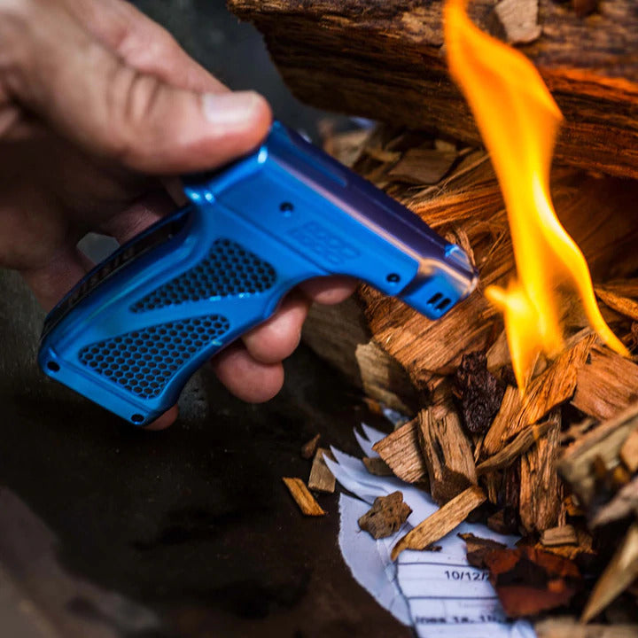 DISSIM HAMMER SOFT Flame Cigar Lighter Silver, Blue & Gun Metal