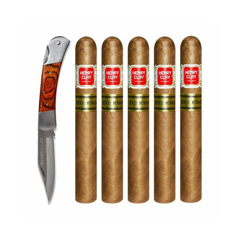 Image of Henry Clay WAR HAWK KNIFE GIFT SET Box of 6 Cigars