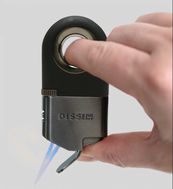 DISSIM INVERTED DUAL Cigar Torch Black, Silver & Gold