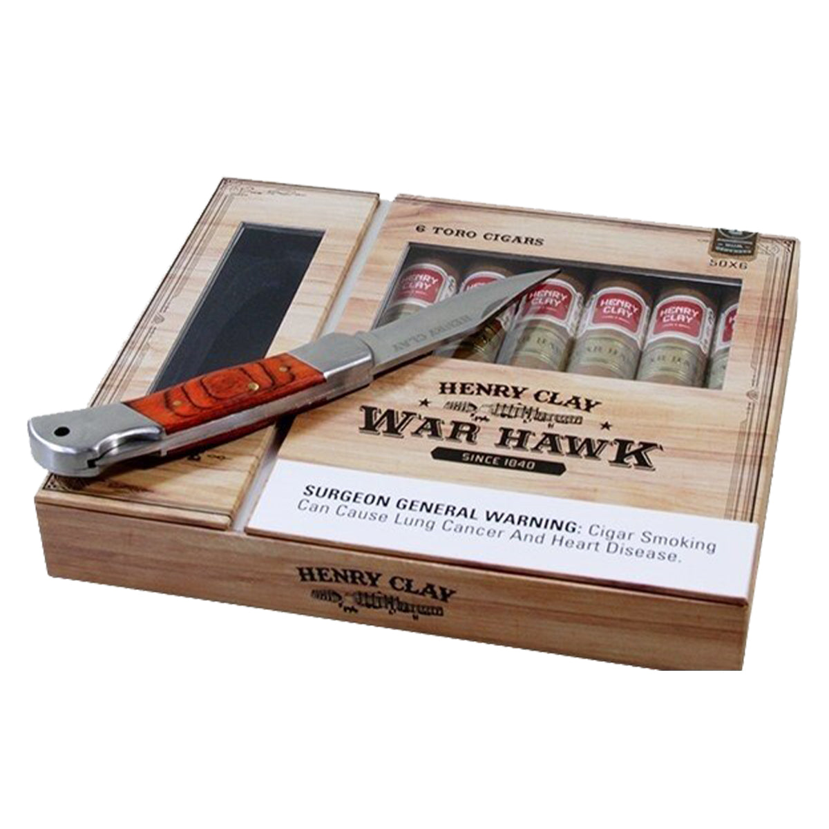 Henry Clay WAR HAWK KNIFE GIFT SET Box of 6 Cigars