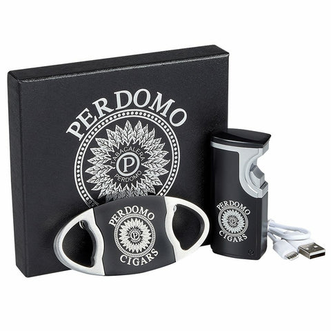 Perdomo USB Dual Triple Lighter Refillable and Cigar Cutter