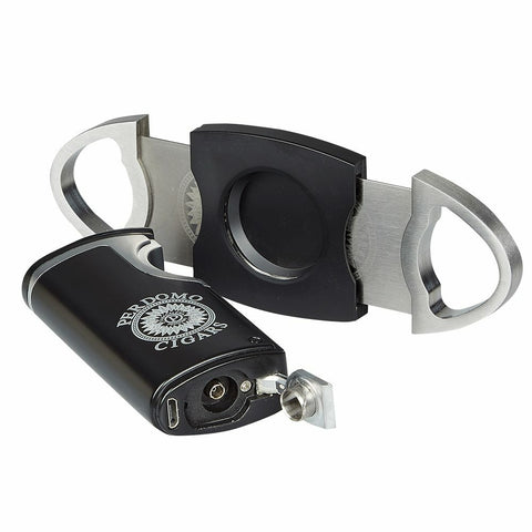 Perdomo USB Dual Triple Lighter Refillable and Cigar Cutter