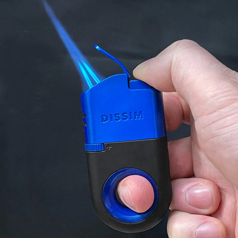 Image of DISSIM INVERTED DUAL Torch Cigar Blue & Rose Gold
