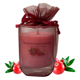 Scented Soy Candles CRANBERRY (11 oz) eliminates smoke, household and pet odors.