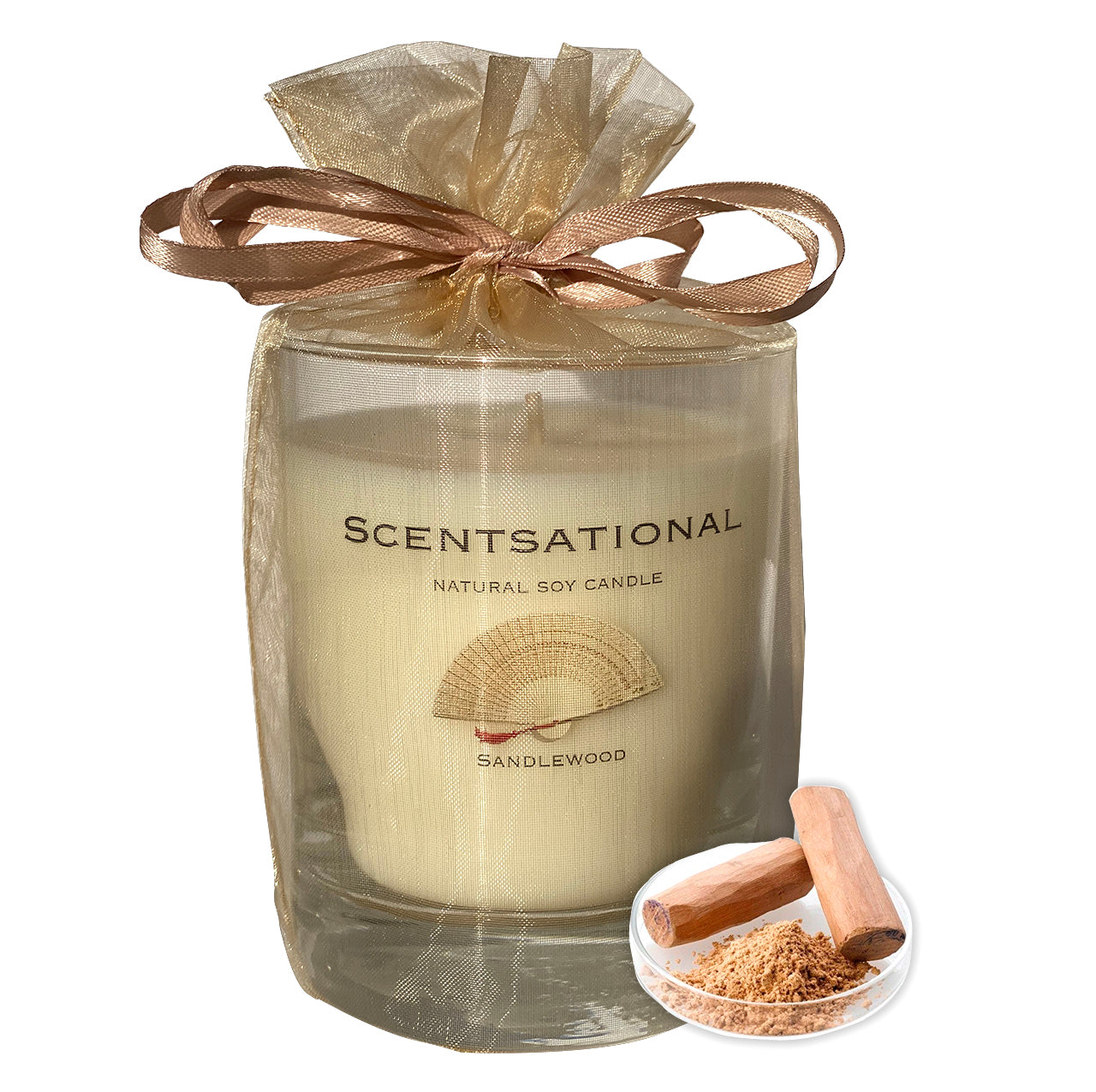 Scented Soy Candles SANDALWOOD (11 oz) eliminates smoke, household and pet odors. - Cigar boulevard